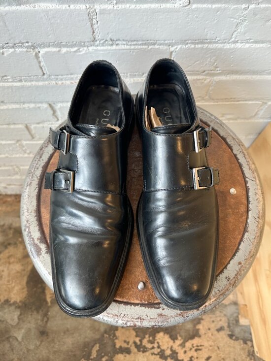 Gucci Other - Gucci Men's Black Leather Double Monk Strap Dress Shoes Luxury Loafers